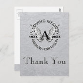 Danke | Beileidsbekundung | Silber Postkarte (Vorne/Hinten)