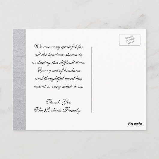 Danke | Beileidsbekundung | Silber Postkarte (Rückseite)