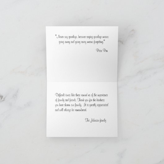 Danke Beileidskarte (Innenseite)