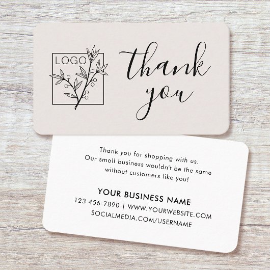 Danke Benutzerdefiniertes Logo Moderne Schrift Bei Visitenkarte