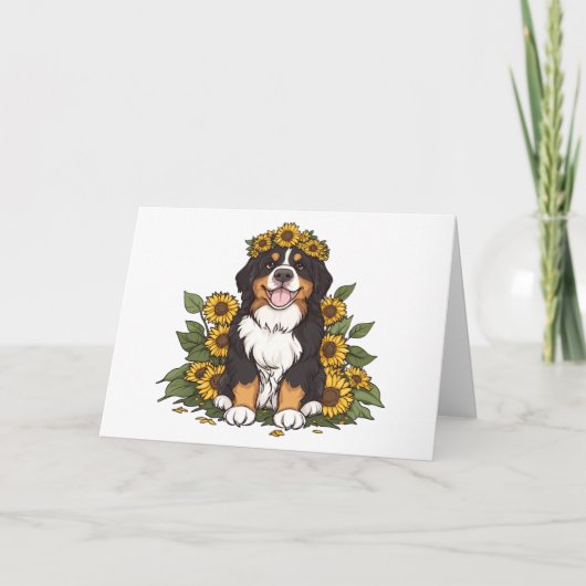Danke Bernese Mountain Dog Sunflower Crown (Vorderseite)