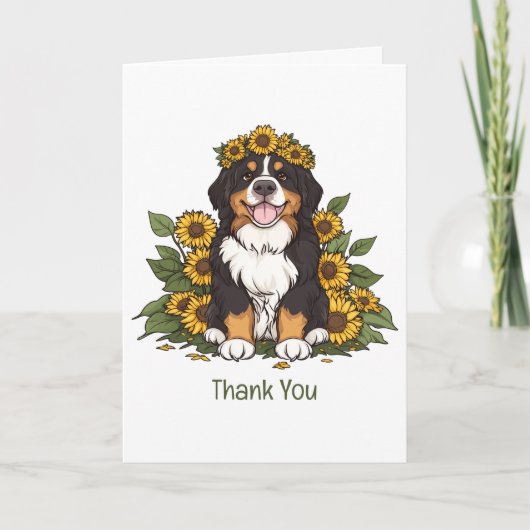 Danke Bernese Mountain Dog Sunflower Crown (Vorderseite)