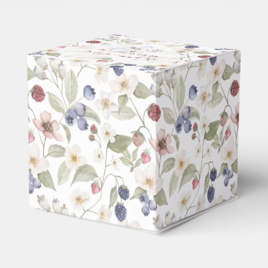 Danke Berry Sweet Brautparty Wild Berry Floral Geschenkschachtel (Rückseite)