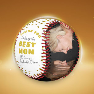 Danke Beste Mama Gold Glitter Muttertags Foto Baseball
