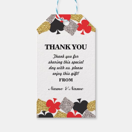 Danke, Bevorzugungs-Umbau-Las- Vegaskasino-Party Geschenkanhänger (Vorderseite)