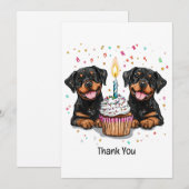 Danke, Birthday Rottweiler Hunde Dankeskarte (Vorne/Hinten)