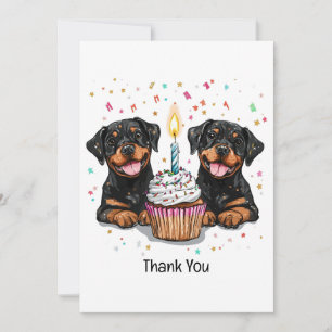 Danke, Birthday Rottweiler Hunde Dankeskarte