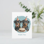 Danke, Birthday Rottweiler Hunde Postkarte (Stehend Vorderseite)