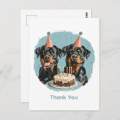 Danke, Birthday Rottweiler Hunde Postkarte (Vorne/Hinten)