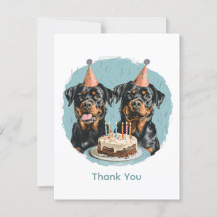 Danke, Birthday Rottweiler Hunde Postkarte