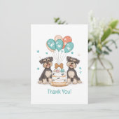 Danke, Birthday Schnauzer Hunde Dankeskarte (Stehend Vorderseite)