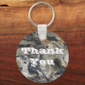 Danke Black Brown Driftwood Pattern Danke Schlüsselanhänger (Vorderseite)