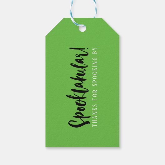 Danke | Black & Green Frankenstein Halloween Geschenkanhänger (Rückseite)