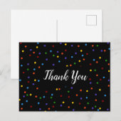 Danke Black Rainbow Polka Dot Postkarte (Vorne/Hinten)