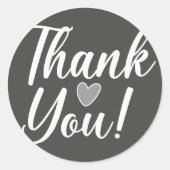 Danke, Black Runder Aufkleber (Vorderseite)