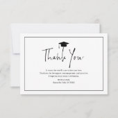 Danke Black Script Grad Hut Abschluss (Vorderseite)