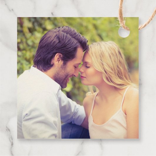 Danke, Black Script Wedding Monogram Geschenkanhänger (Rückseite)