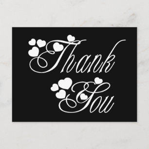 Danke Black & White Love Hearts Postkarte