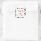 Danke Black & White Personalisiert Wedding Sticker (Tasche)