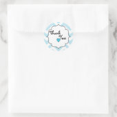 Danke/Blau Zickzack Runder Aufkleber (Tasche)