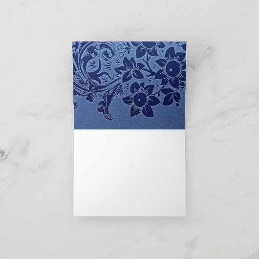 danke blaue elegante Anmerkungs- oder Grußkarte (Innenseite)