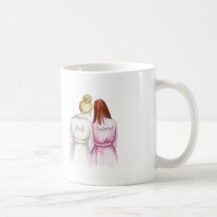 DANKE blonde Brötchen-Braut-langes rotes Mädchen Kaffeetasse