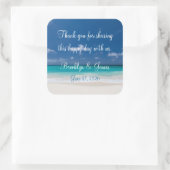 Danke, Blue Beach Wedding Stickers (Tasche)