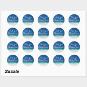 Danke, Blue Beach Wedding Stickers (Blatt)