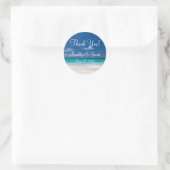 Danke, Blue Beach Wedding Stickers (Tasche)