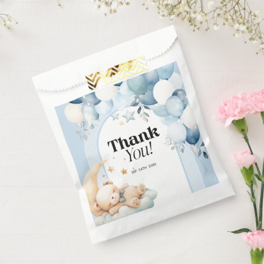 Danke Blue Boy Baby Dusche Geschenktütchen (Versiegelt)