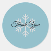Danke Blue Pastel Minimalistisch Beruflich Runder Aufkleber (Vorderseite)