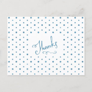 Danke Blue Sparkle Serif Text Vielen Dank Postkarte