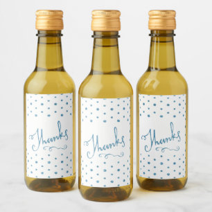 Danke Blue Sparkle Serif Text Vielen Dank Weinetikett