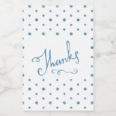 Danke Blue Sparkle Serif Text Vielen Dank Weinetikett (Einzelnes Label)