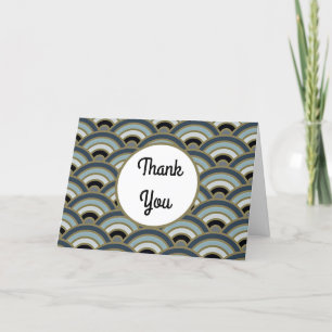 Danke Blue Vintage Art Deco Karte