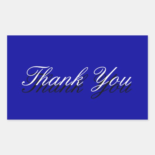 Danke, Blue White Grußkarte Rechteckiger Aufkleber (Vorderseite)