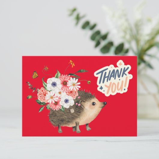 Danke blühen mit einem charmanten Igel (Stehend Vorderseite)