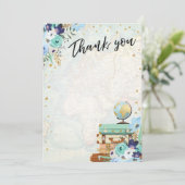 Danke, Blumen-Fräulein zu Frau Travel Blue zu Dankeskarte (Stehend Vorderseite)