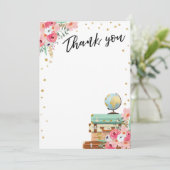 Danke, Blumen-Fräulein zu Frau Travel Pink zu Dankeskarte (Stehend Vorderseite)