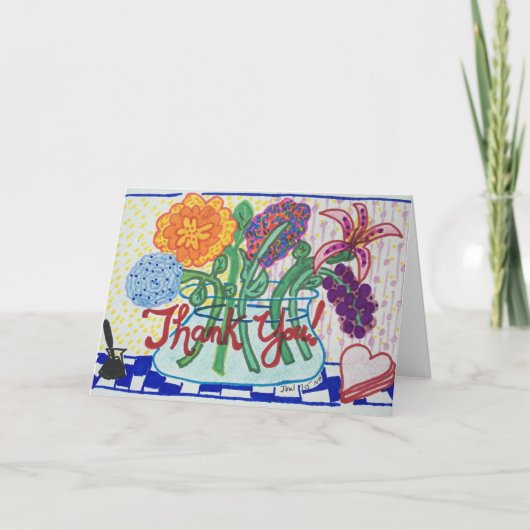 DANKE, BLUMEN, Impressionist-Art ZU MERKEN Dankeskarte (Vorderseite)