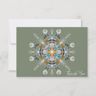 Danke Blumen-Mandala Boho-Botanik-Karte Karte