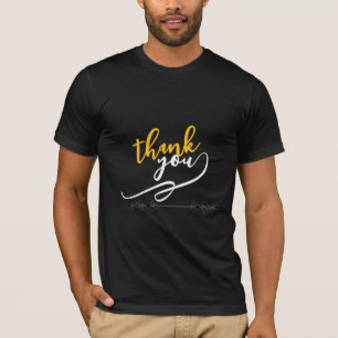 Danke Blumen-Typografie-T-Shirt T-Shirt