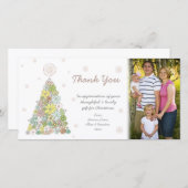 Danke Blumen-Weihnachtsbaum-Fotokarte-Schablone (Vorne/Hinten)