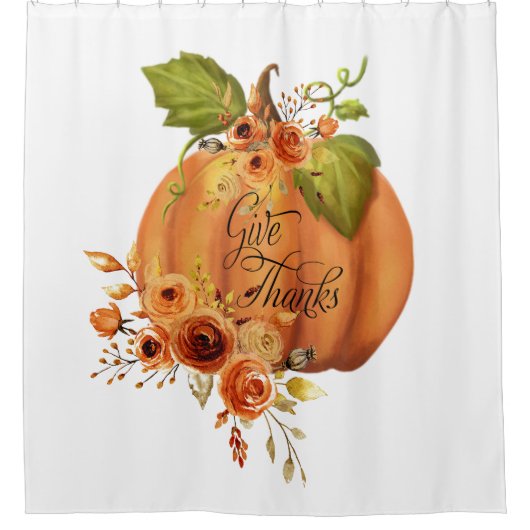 Danke, Blumenkürbis Duschvorhang (Vorderseite)