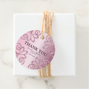 Danke, Blush Pink Glitzer Geburtstag Geschenkanhänger