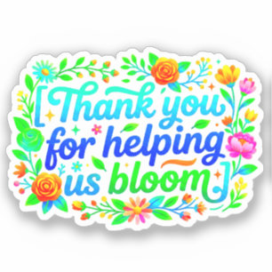 Danke (Blütenblüte) Lehrerdank Aufkleber