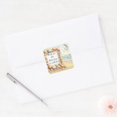 Danke Boho Beach Shell Baby Shower Klassik Rou Quadratischer Aufkleber (Umschlag)