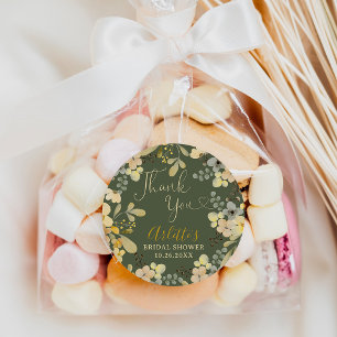 Danke Boho-Blumen-Herbst-Chic-Braut-Party Runder Aufkleber