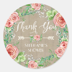 Danke BOHO Boheme Floral Babyatem Ruhig Runder Aufkleber
