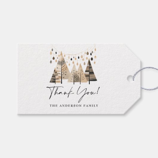 Danke Boho Christmas Geschenkanhänger (Vorderseite (Horizontal))